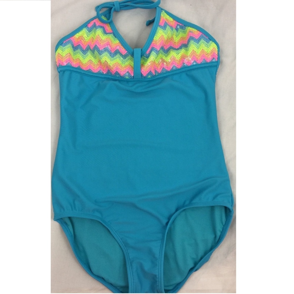 Cute Xhilaration Blue One Piece SWIMSUIT 14-16 XL